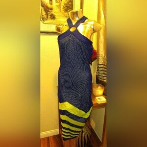 Knit Fitted Blue/Green Dress 1X